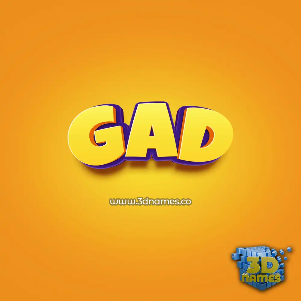 gad in Orange Toon style - 3D name wallpaper