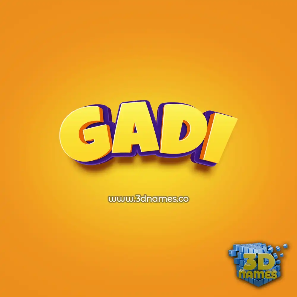 gadi in Orange Toon style - 3D name wallpaper