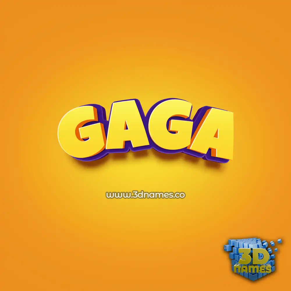 gaga in Orange Toon style - 3D name wallpaper