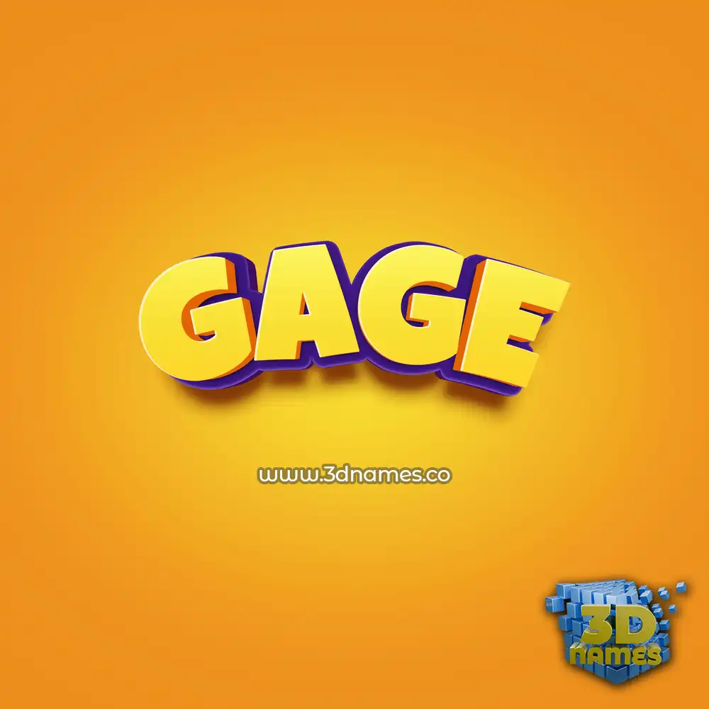 gage in Orange Toon style - 3D name wallpaper