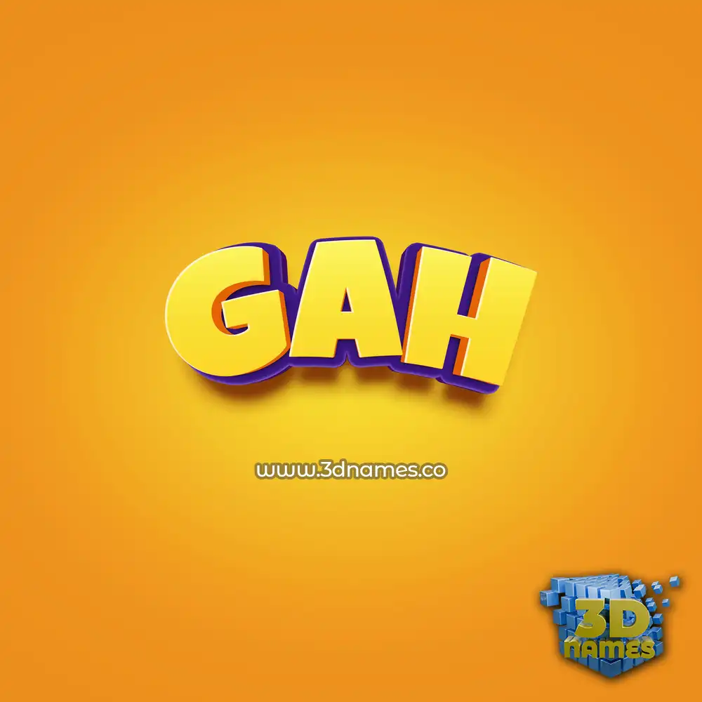 gah in Orange Toon style - 3D name wallpaper