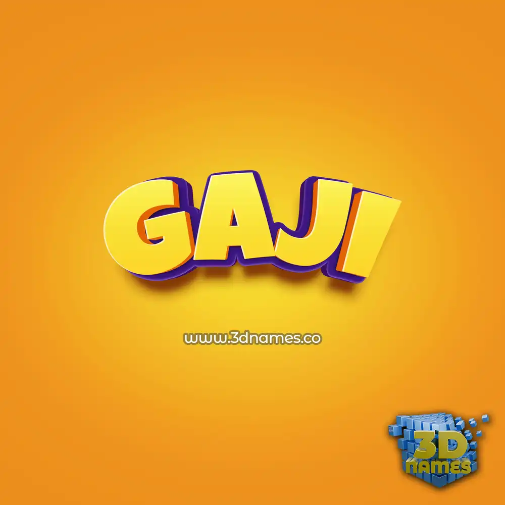 gaji in Orange Toon style - 3D name wallpaper