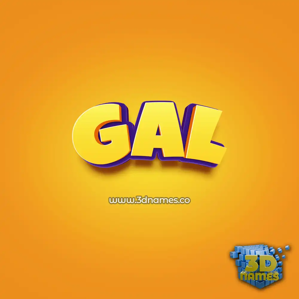 gal in Orange Toon style - 3D name wallpaper