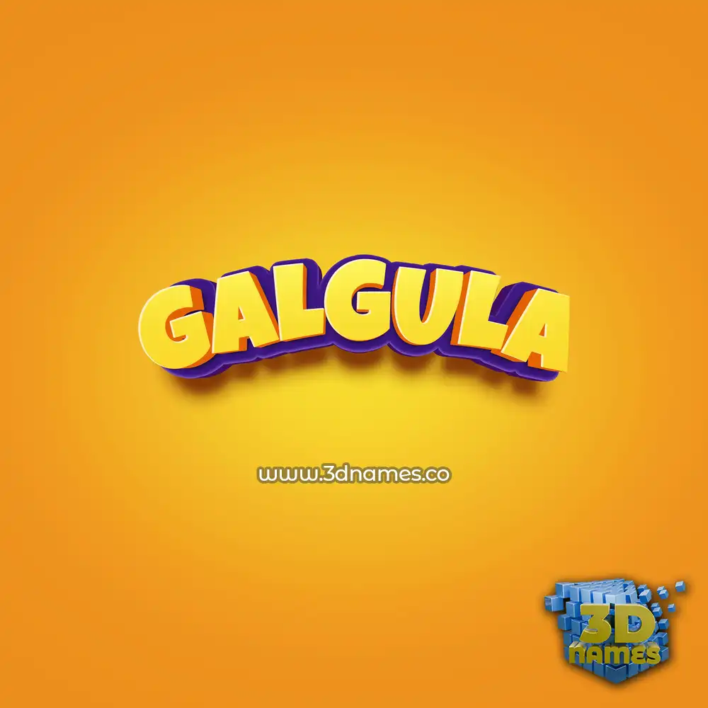 galgula in Orange Toon style - 3D name wallpaper