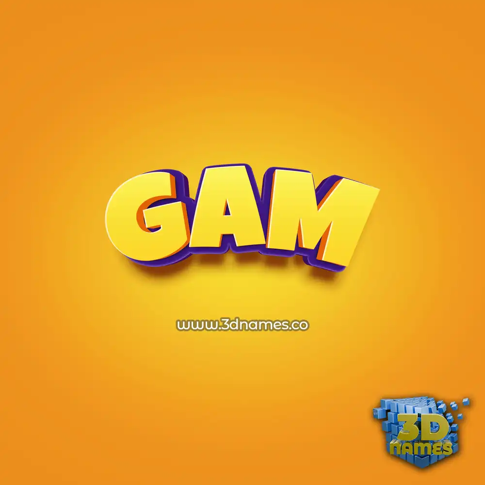 gam in Orange Toon style - 3D name wallpaper