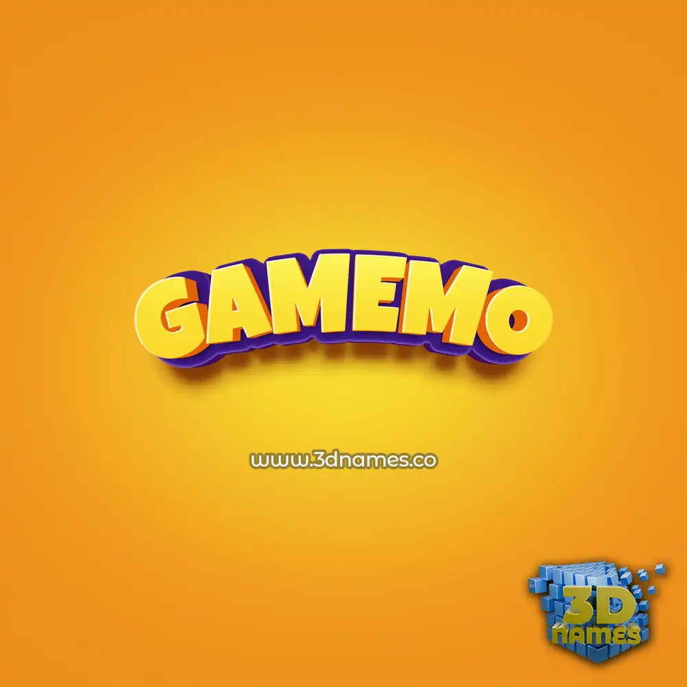gamemo in Orange Toon style - 3D name wallpaper