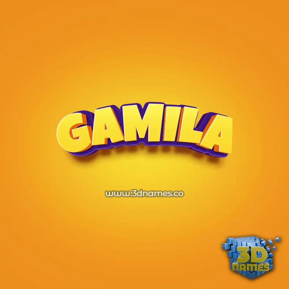 gamila in Orange Toon style - 3D name wallpaper