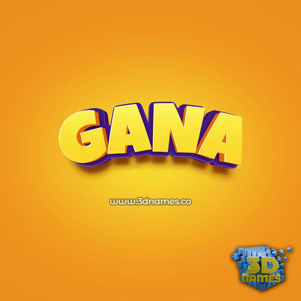 gana in Orange Toon style - 3D name wallpaper