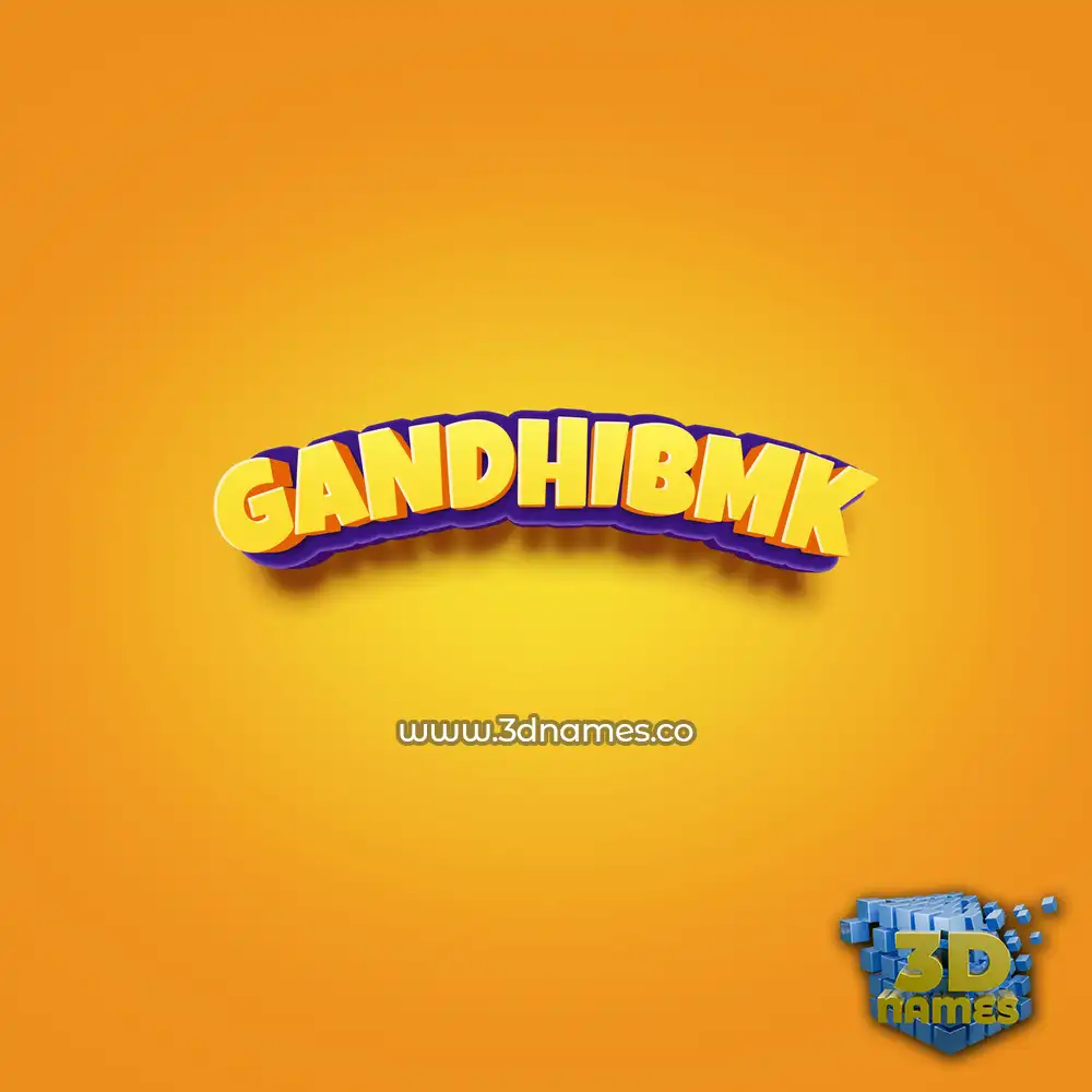 gandhibmk in Orange Toon style - 3D name wallpaper