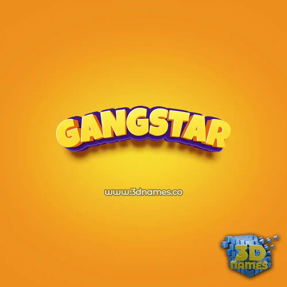 gangstar in Orange Toon style - 3D name wallpaper
