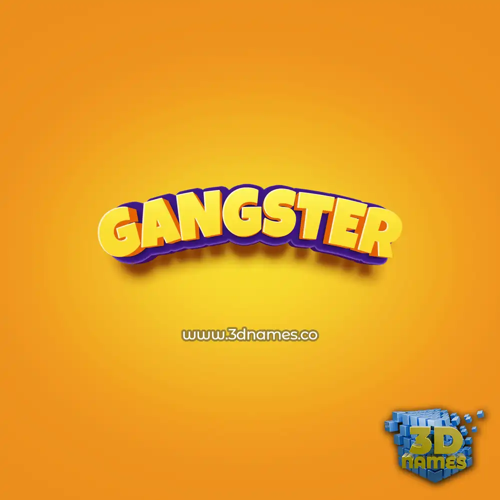 gangster in Orange Toon style - 3D name wallpaper