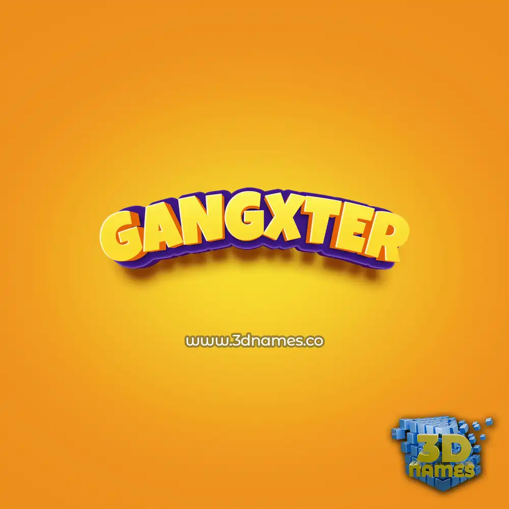 gangxter in Orange Toon style - 3D name wallpaper