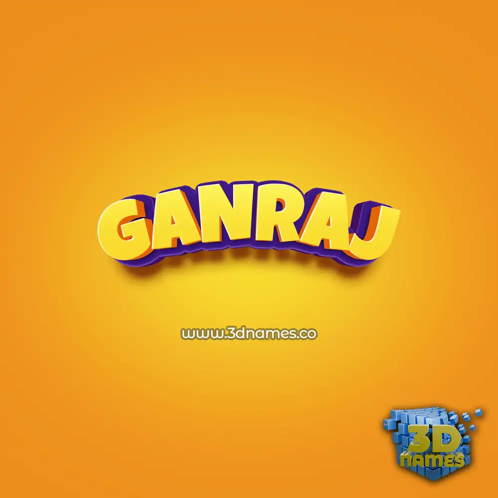 ganraj in Orange Toon style - 3D name wallpaper