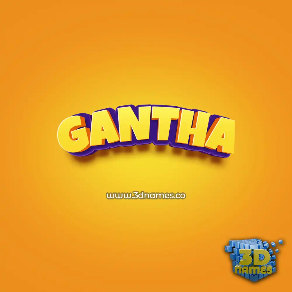 gantha in Orange Toon style - 3D name wallpaper