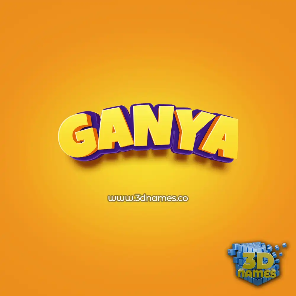 ganya in Orange Toon style - 3D name wallpaper