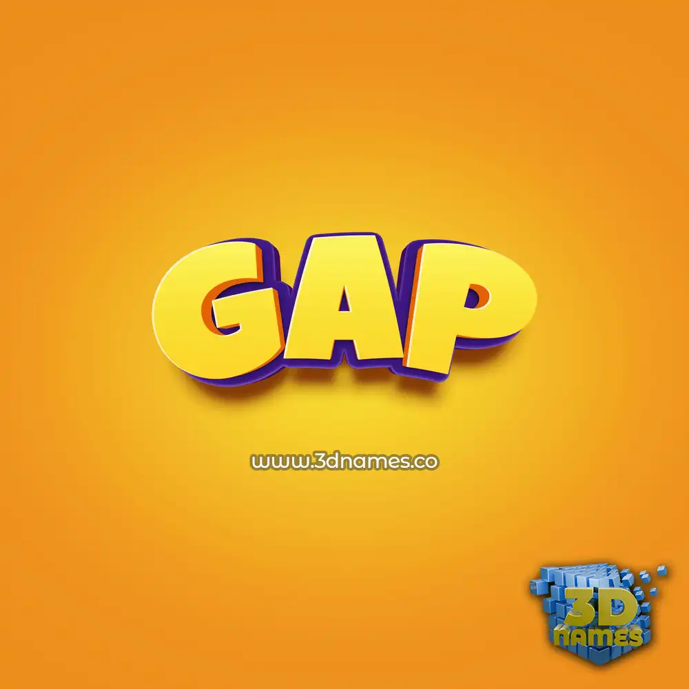 gap in Orange Toon style - 3D name wallpaper