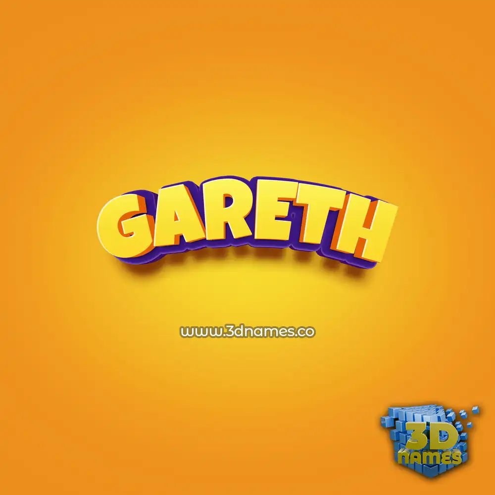 gareth in Orange Toon style - 3D name wallpaper
