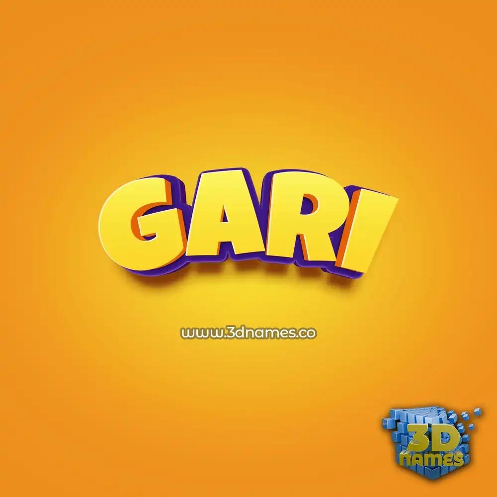 gari in Orange Toon style - 3D name wallpaper