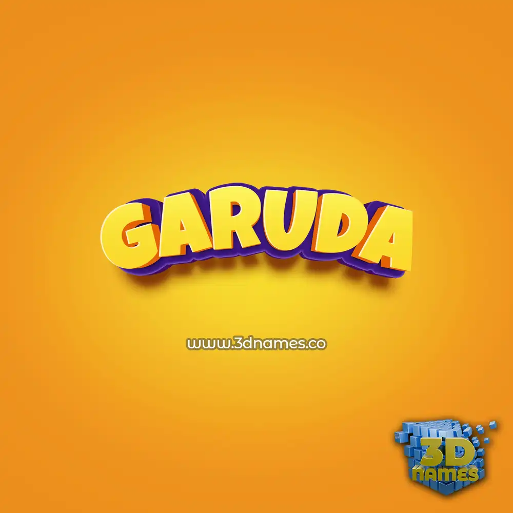 garuda in Orange Toon style - 3D name wallpaper