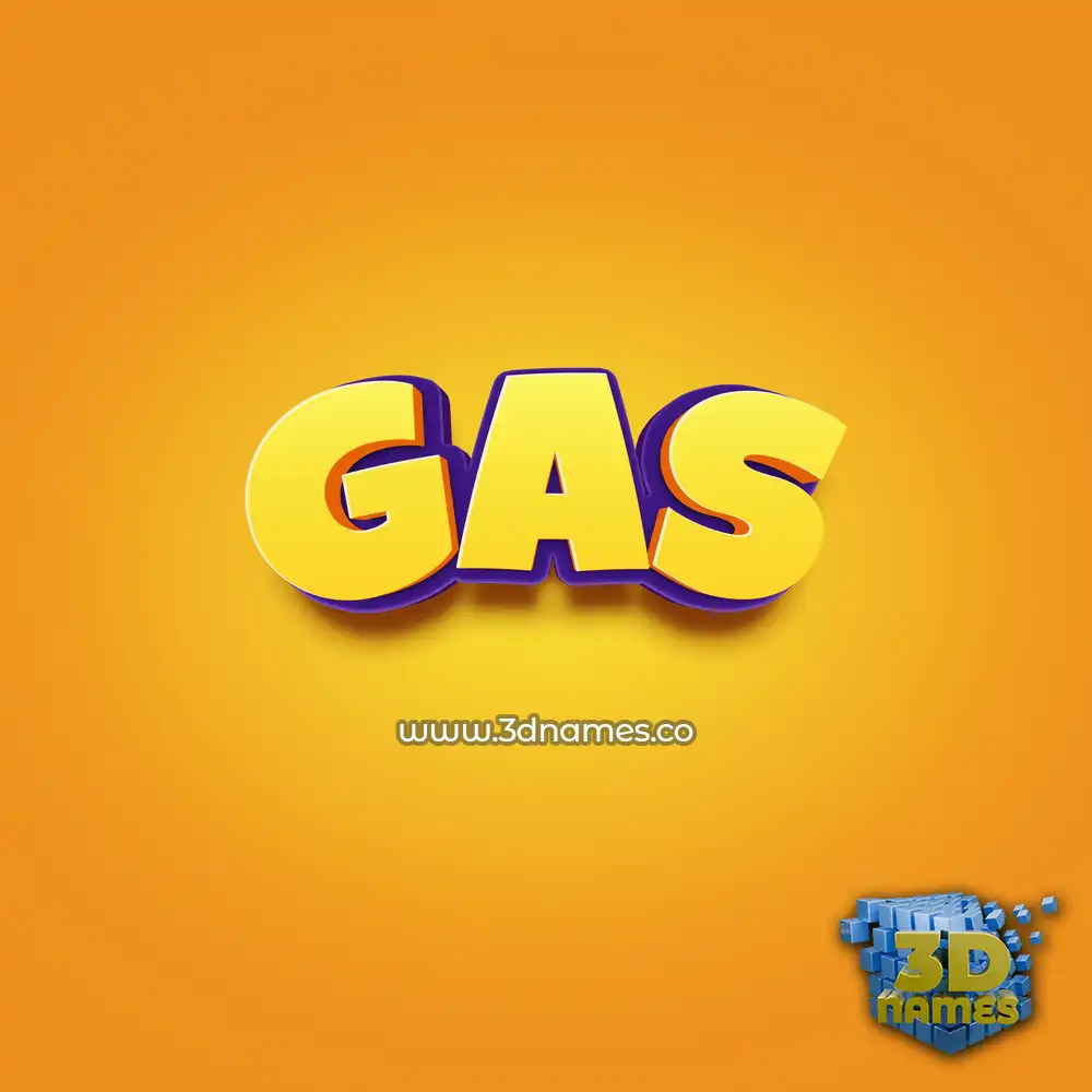 gas in Orange Toon style - 3D name wallpaper