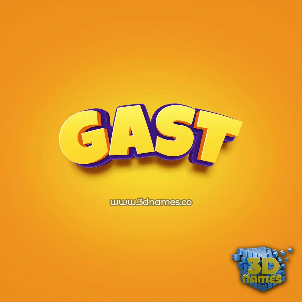 gast in Orange Toon style - 3D name wallpaper