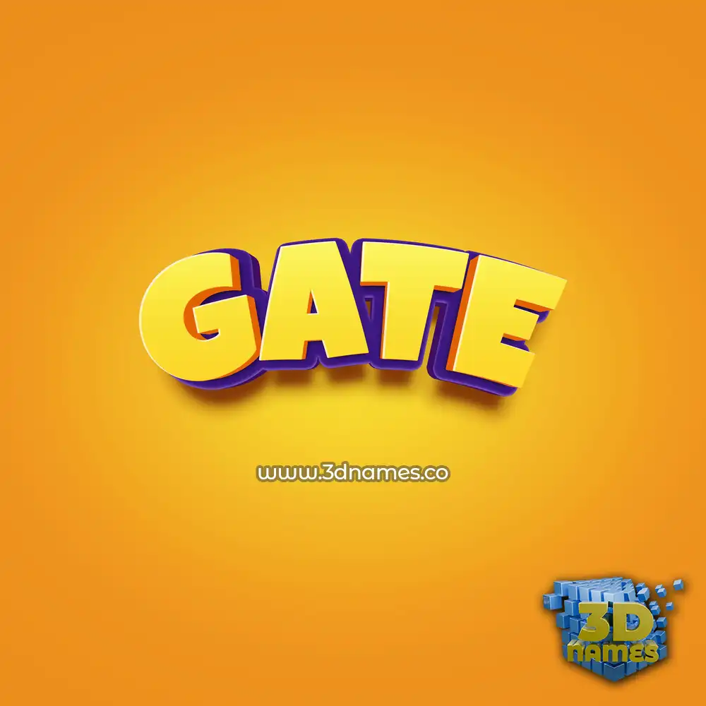gate in Orange Toon style - 3D name wallpaper
