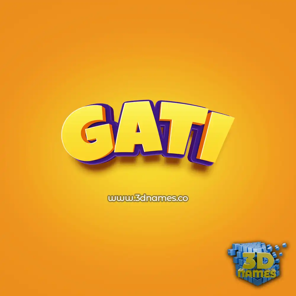 gati in Orange Toon style - 3D name wallpaper