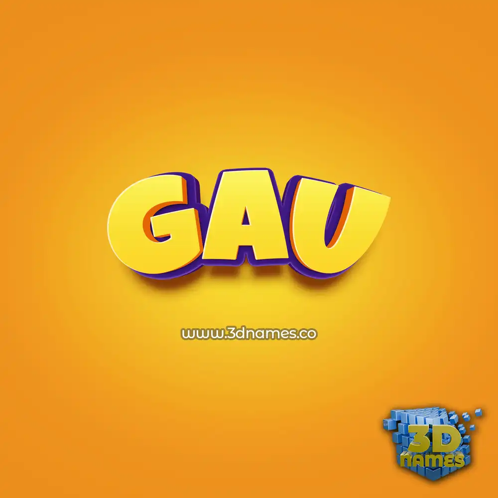 gau in Orange Toon style - 3D name wallpaper
