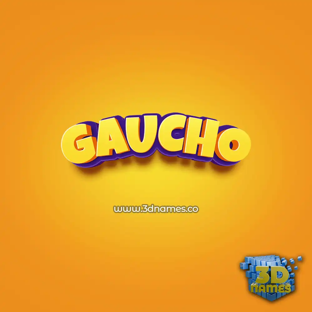 gaucho in Orange Toon style - 3D name wallpaper