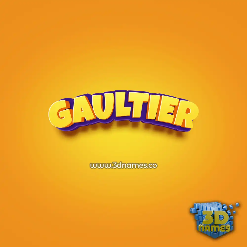 gaultier in Orange Toon style - 3D name wallpaper