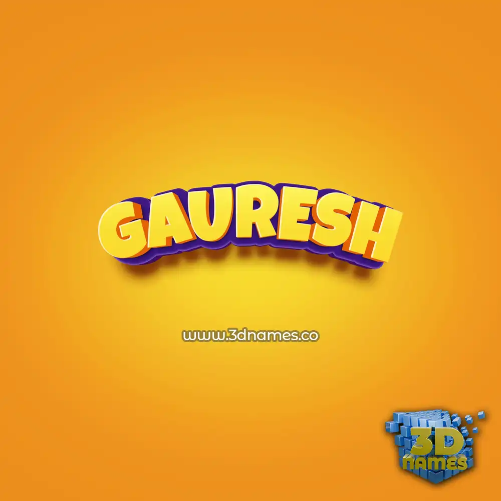 gauresh in Orange Toon style - 3D name wallpaper