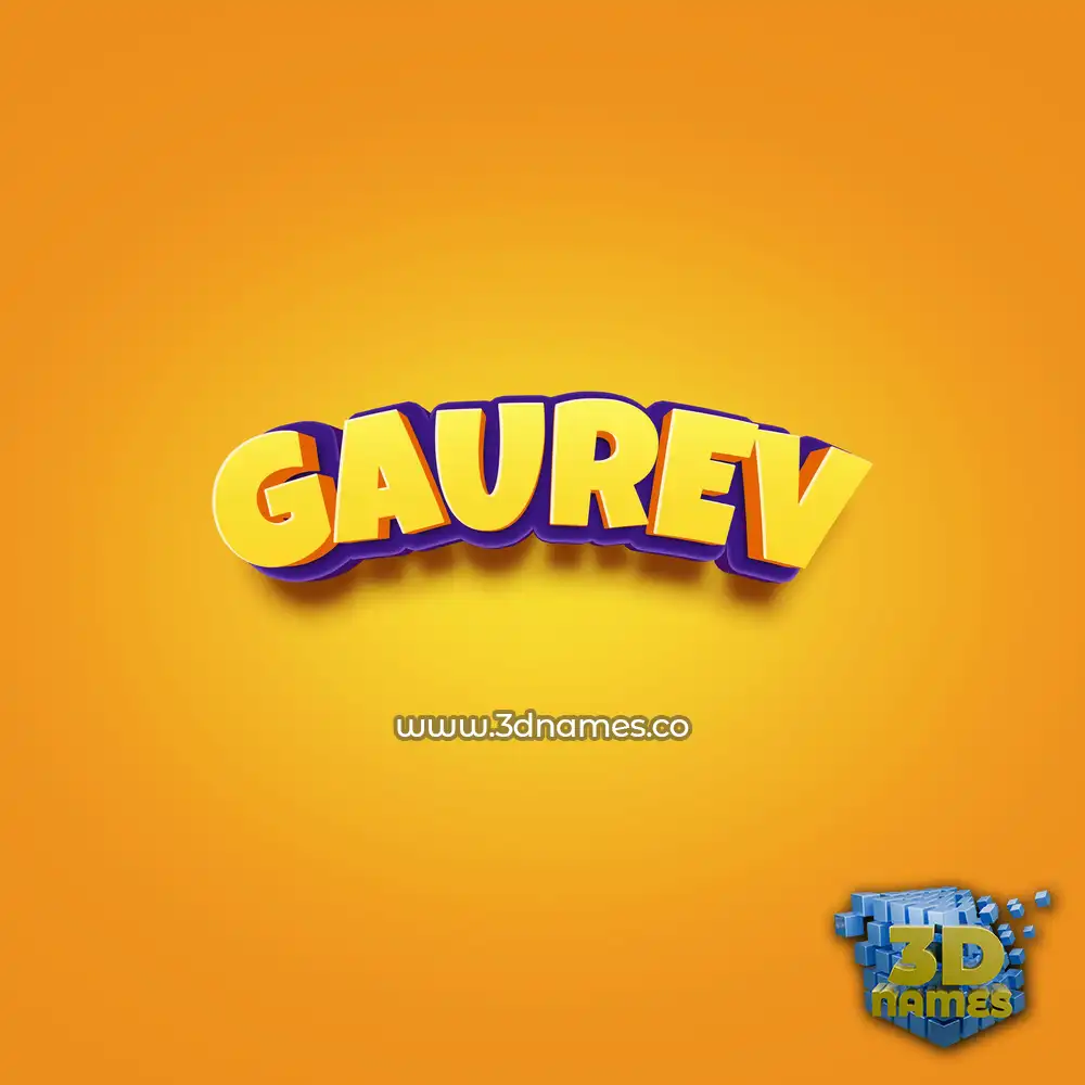 gaurev in Orange Toon style - 3D name wallpaper