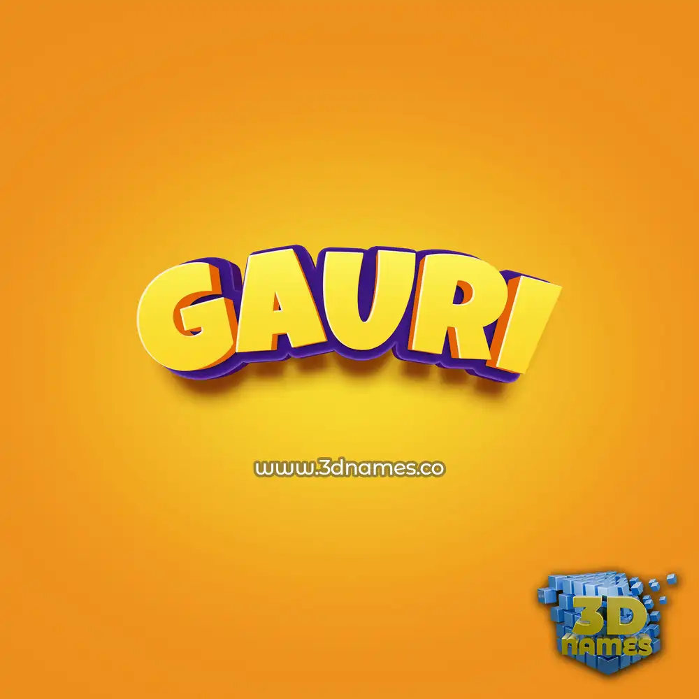 gauri in Orange Toon style - 3D name wallpaper