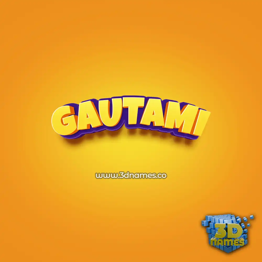 gautami in Orange Toon style - 3D name wallpaper