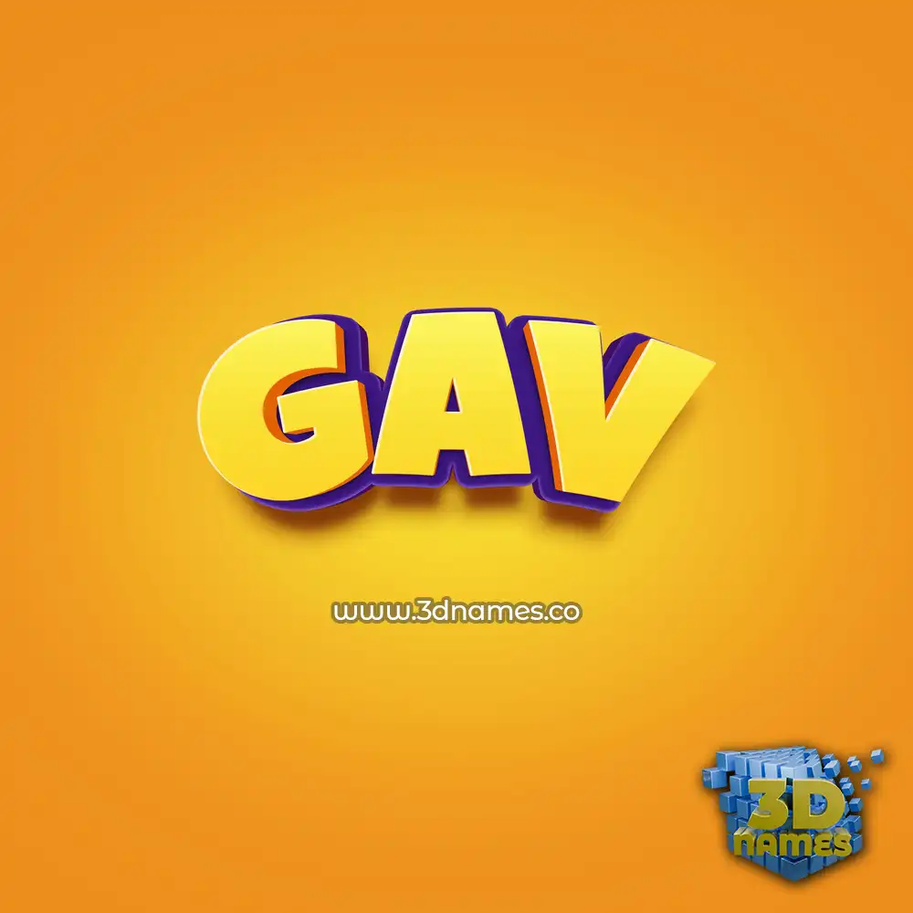 gav in Orange Toon style - 3D name wallpaper