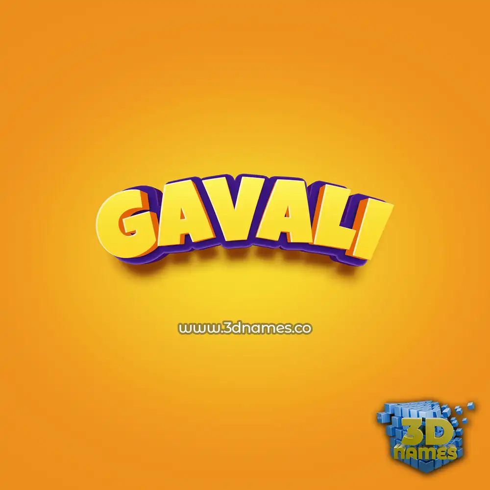 gavali in Orange Toon style - 3D name wallpaper