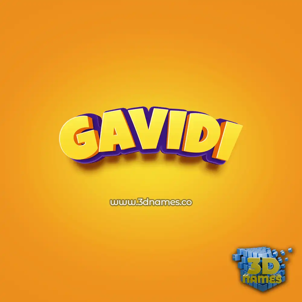 gavidi in Orange Toon style - 3D name wallpaper
