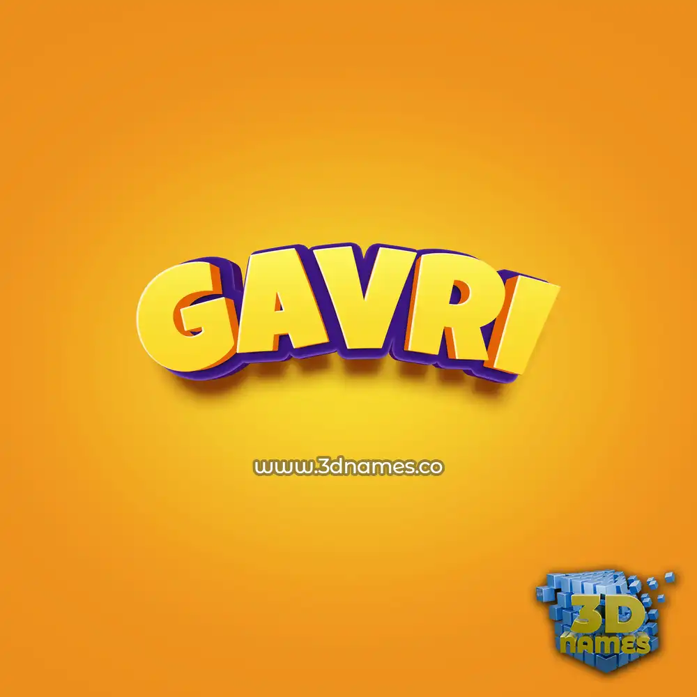 gavri in Orange Toon style - 3D name wallpaper