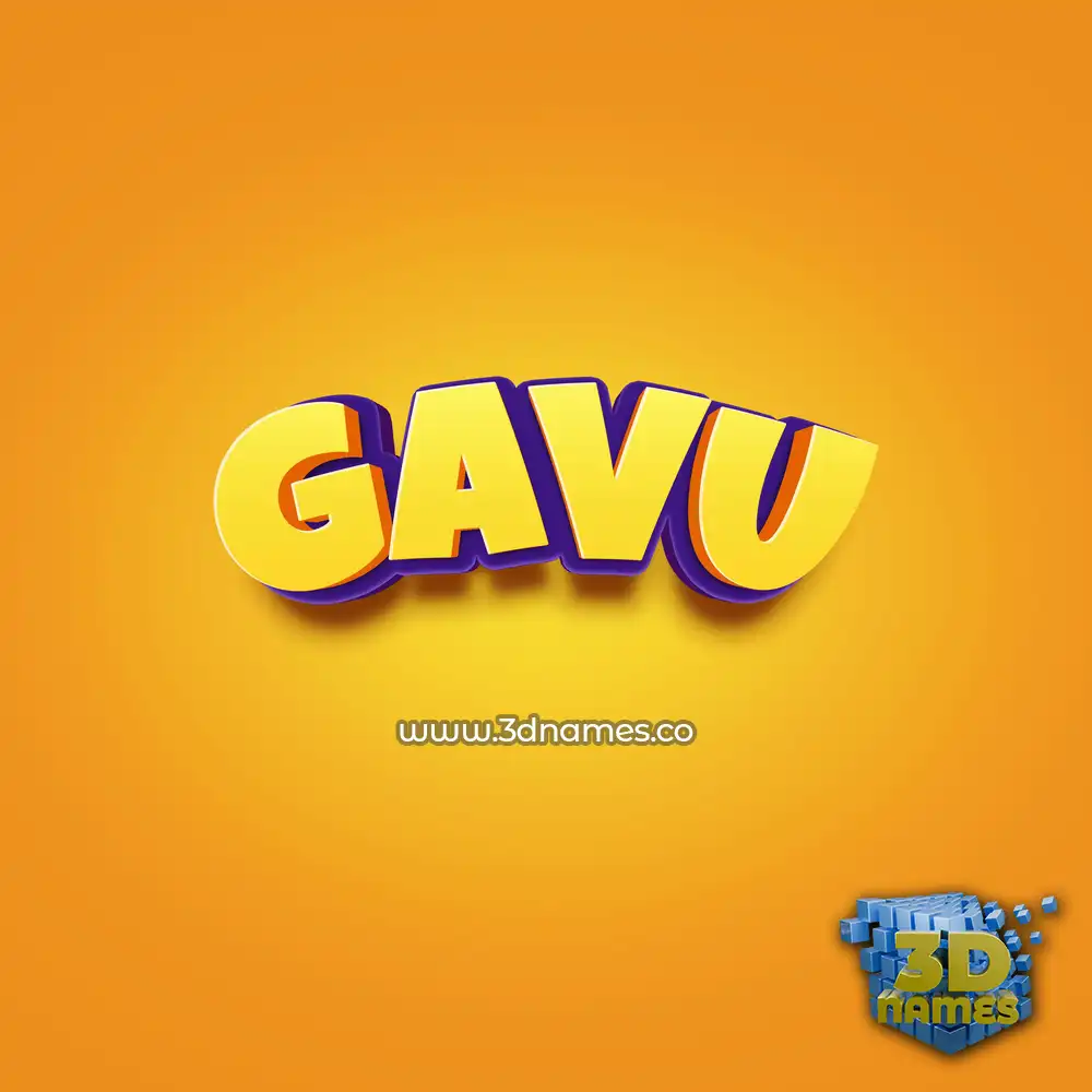 gavu in Orange Toon style - 3D name wallpaper
