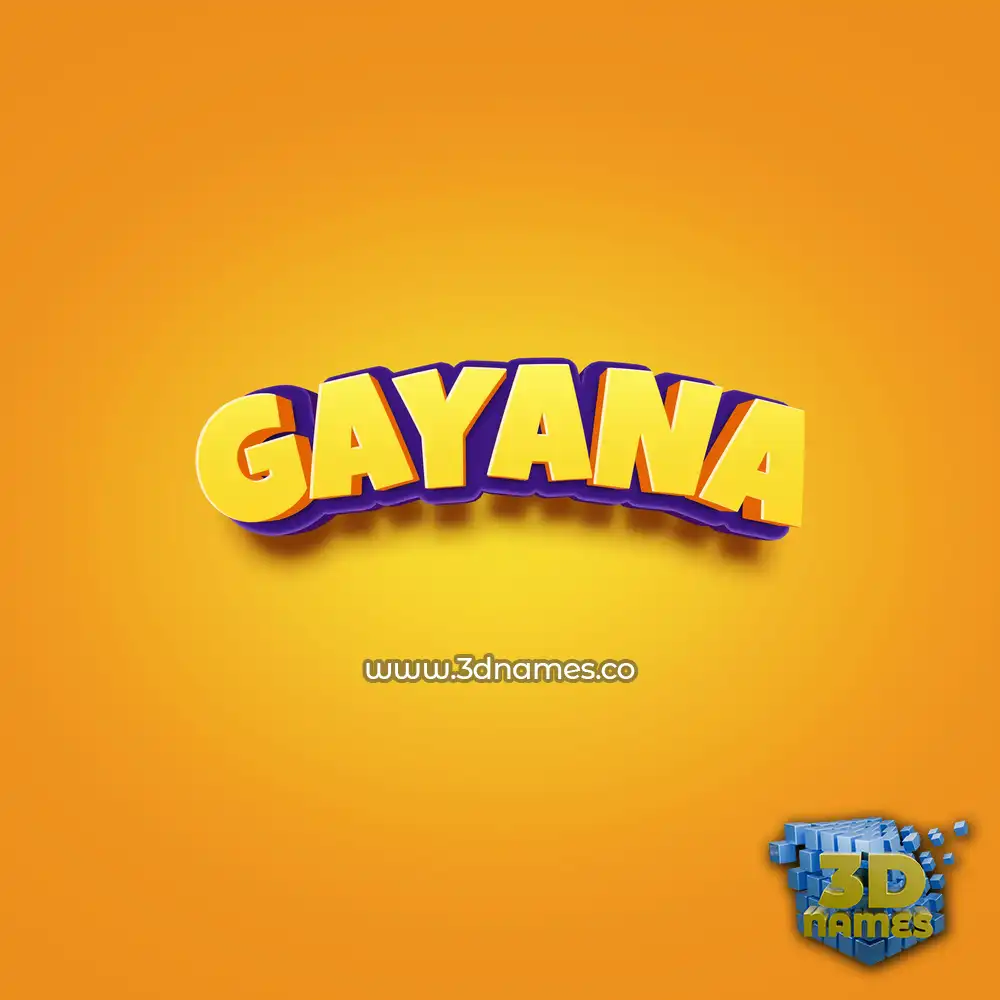gayana in Orange Toon style - 3D name wallpaper