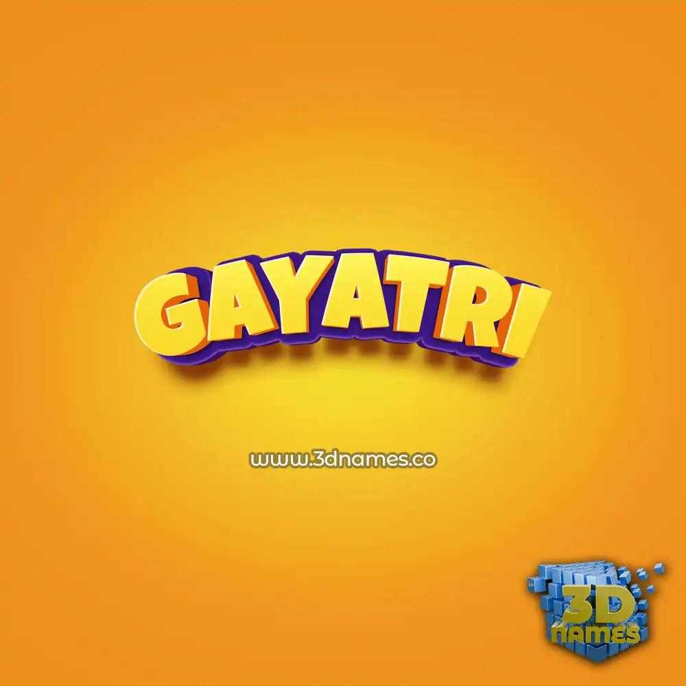 gayatri in Orange Toon style - 3D name wallpaper