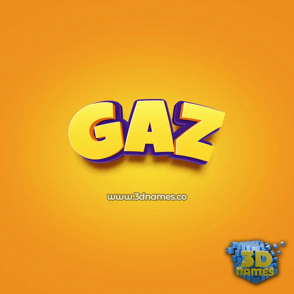 gaz in Orange Toon style - 3D name wallpaper