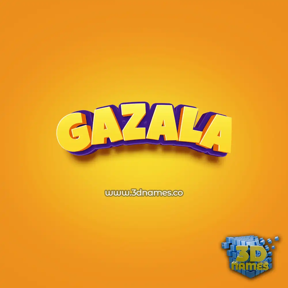 gazala in Orange Toon style - 3D name wallpaper