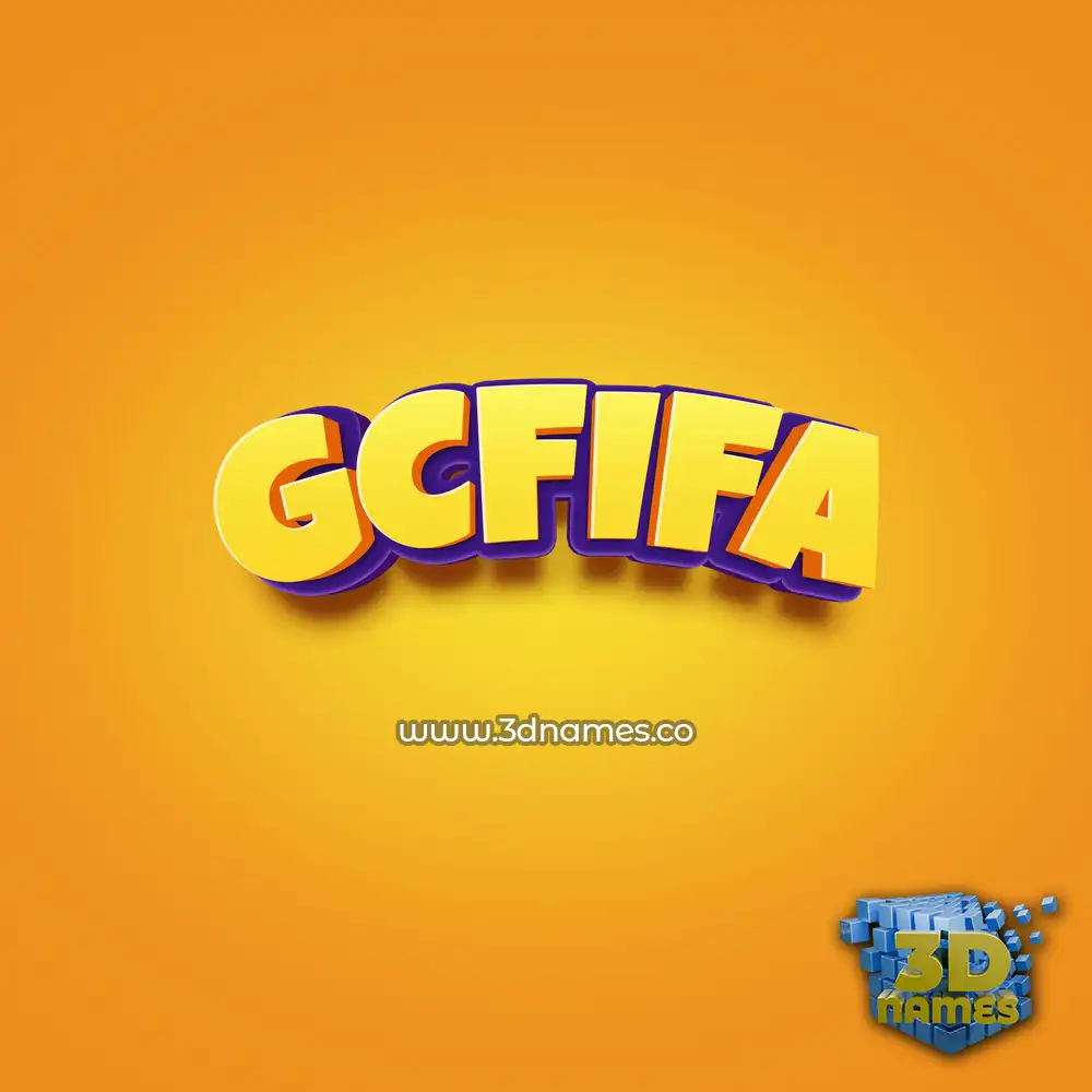 gcfifa in Orange Toon style - 3D name wallpaper
