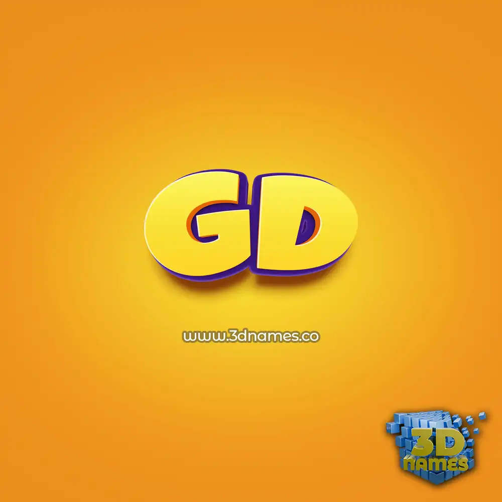 gd in Orange Toon style - 3D name wallpaper