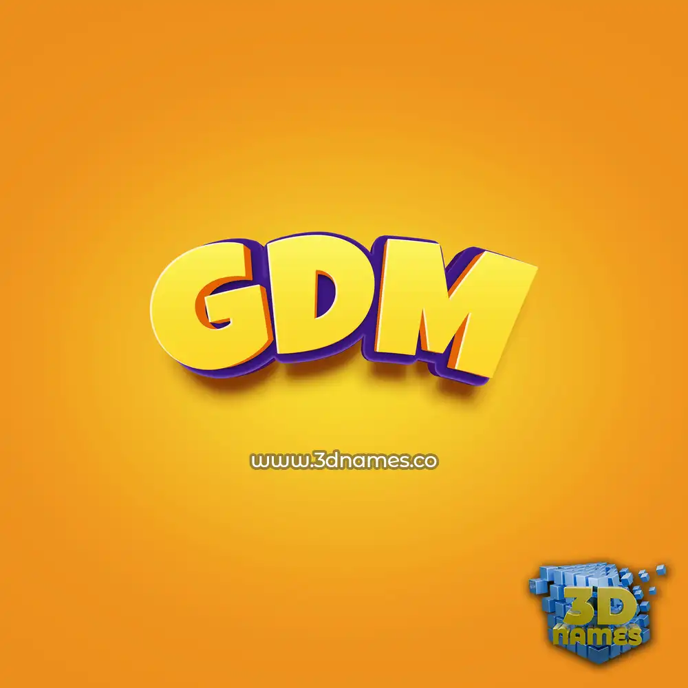 gdm in Orange Toon style - 3D name wallpaper