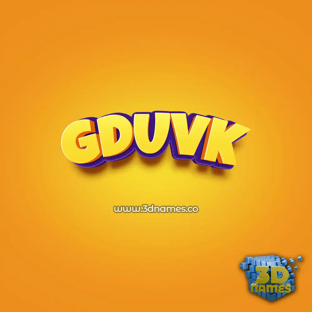 gduvk in Orange Toon style - 3D name wallpaper