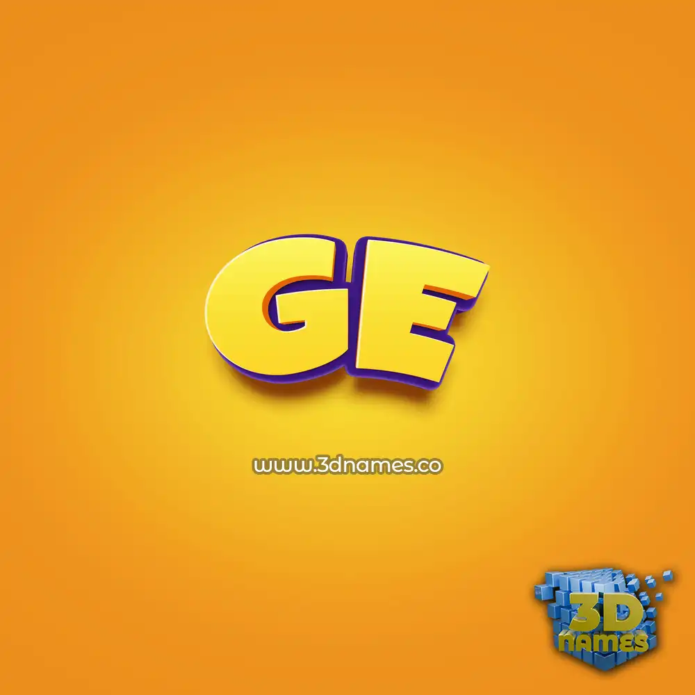 ge in Orange Toon style - 3D name wallpaper