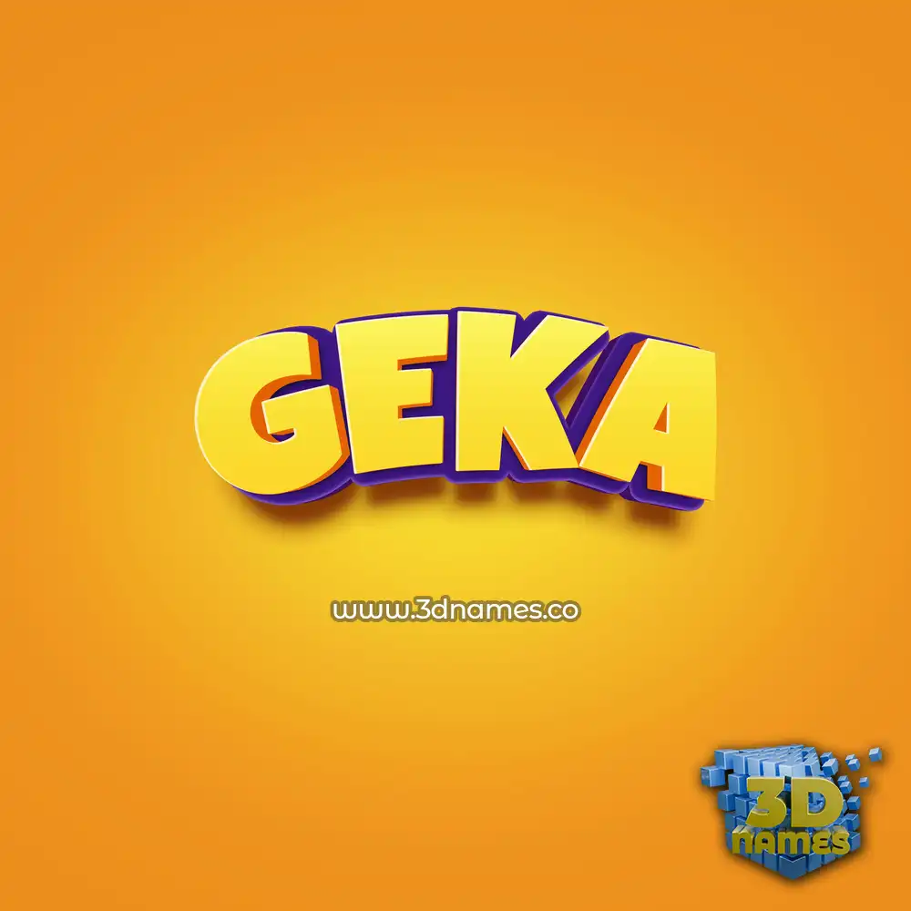 geka in Orange Toon style - 3D name wallpaper