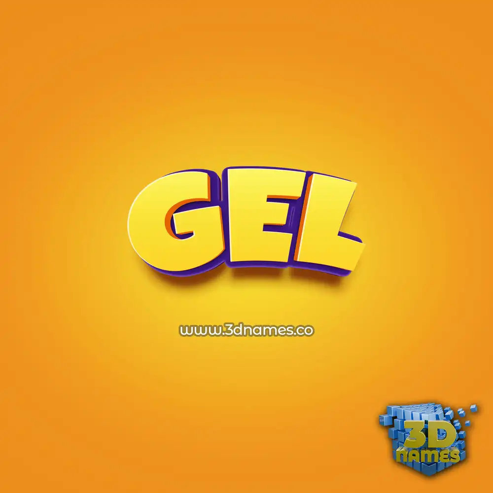 gel in Orange Toon style - 3D name wallpaper